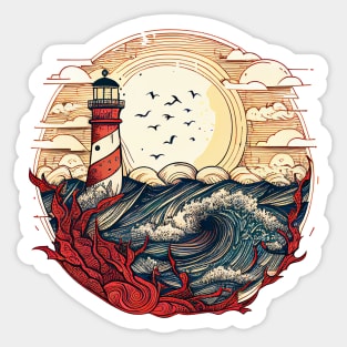 Lighthouse Colorful Art Creation V5 Sticker